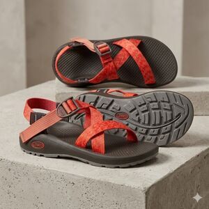 Chaco Z/Cloud Sandals Women 5 UK 3 Orange Red Sunset Gorpcore Cottagecore Hiking
